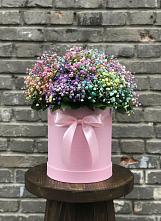 Цветочная композиция из Гипсофила и Розы в шляпной коробке #REPLACE_PRED# Цивильске