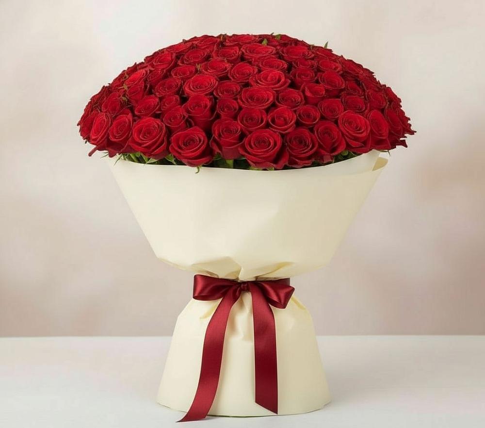 Букет 101 Красная роза Милано в Цивильске