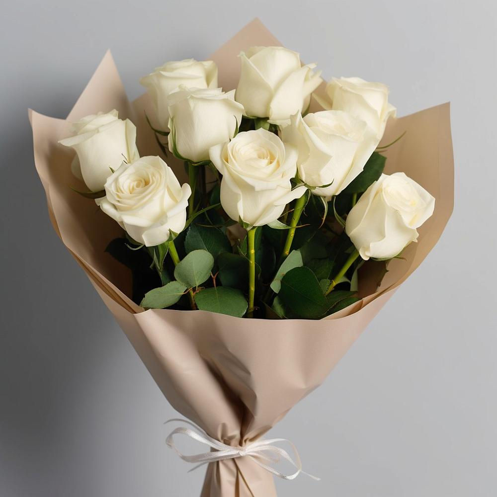 Букет 9 Белых роз Эдлесс Лав в Цивильске