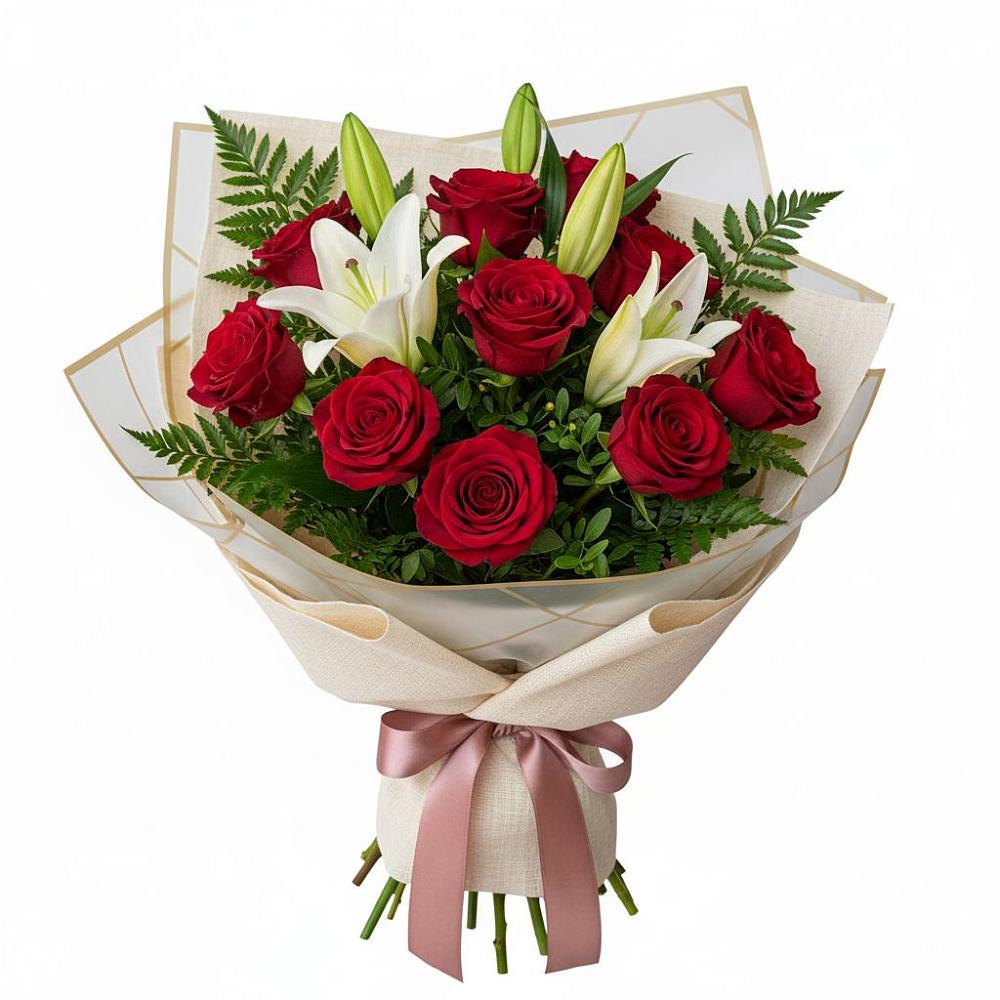 Букет цветов из: Лилии и Розы в Цивильске