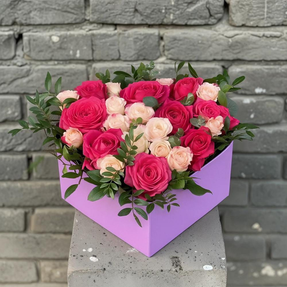 Цветочная композиция из Розы в коробке в Цивильске