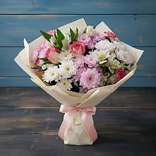 Букет цветов из:  Хризантемы, Альстромерии и Розы в Цивильске