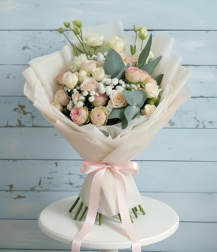 Букет цветов из: Розы и Лизиантусы в Цивильске